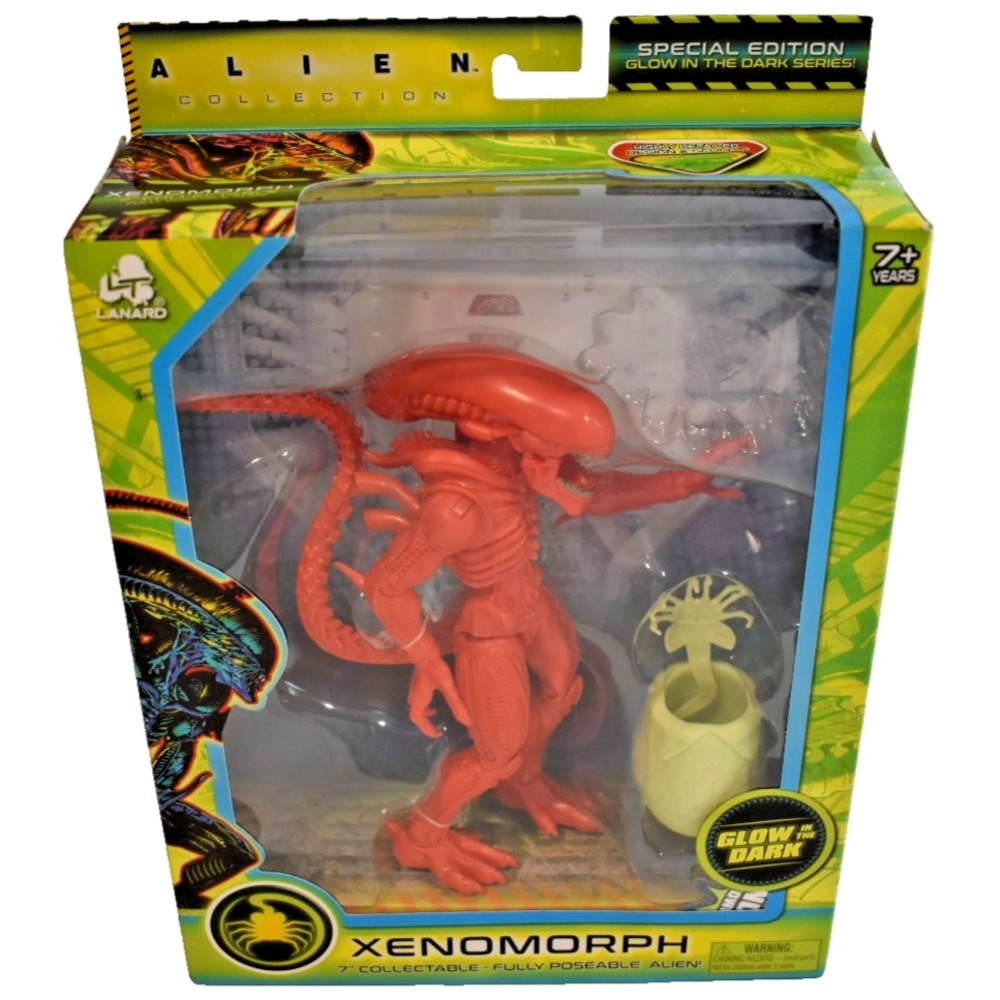 Lanard Alien Collection Xenomorph Drone Glow In Dark Red Action Figure 7in 31391